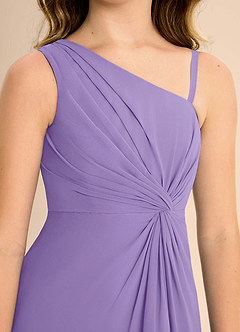 Azazie Brooke Junior Robe Trapèze en Mousseline de soie Fente Latérale Tahiti image7