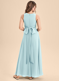 Azazie Lilenne Junior Sea Glass A-Line Bow Chiffon Dress image2