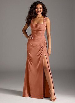 Azazie Jesaphine Bridesmaid Dresses MAI TAI Sheath Bow Chiffon Dress image4