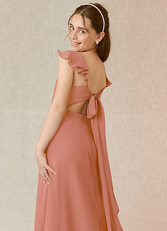 Azazie Everett Junior A-Linie Chiffon Kleid Mai Tai image7