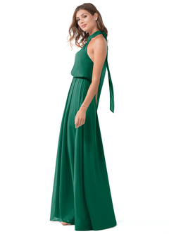 Azazie Landry Brautjungfernkleider A-Linie Plissee Gittergewebe Kleid Smaragd image3