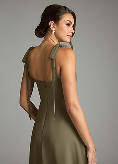 Azazie Debra Bridesmaid Dresses Willow Green A-Line with Pockets Chiffon Convertible Dress image9