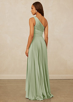 Christian Siriano Bridal for Azazie 1008 Bridesmaid Dresses Dusty Sage A-Line One Shoulder Stretch Satin Dress image2