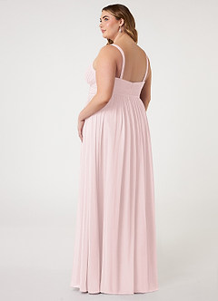 Azazie Chanel Bridesmaid Dresses Blushing Pink A-Line Pleated Chiffon Dress image9