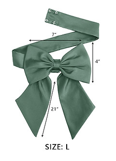 front Matching Color Matte Satin Sash with Back Bow