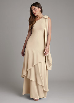 Azazie Monique Suknie dla druhen Linia A Jedno ramię Szyfon Do ziemi Sukienka image6