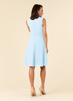 Azazie Theron Mother of the Bride Dresses Sky Blue A-Line V-Neck Pleated Chiffon Dress image2