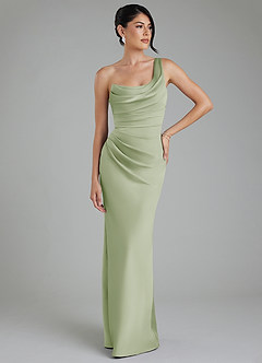 Azazie Sabrina Bridesmaid Dresses Dusty Sage Mermaid Corset Stretch Satin Dress image7