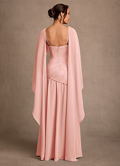 Azazie Flossie Mère de la mariée Robes Robe Trapèze en Mousseline de soie Plissée Rosette image2