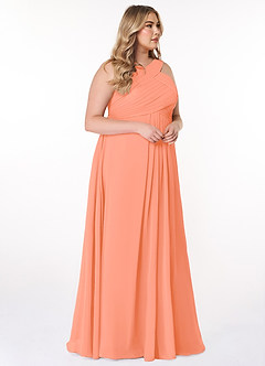 Azazie Kaleigh Bridesmaid Dresses Sunset A-Line Pleated Chiffon Dress image10