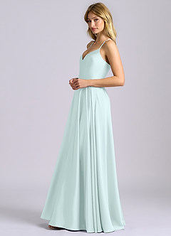 Azazie Truce Bridesmaid Dresses Sea Glass A-Line Stretch Satin Dress image5