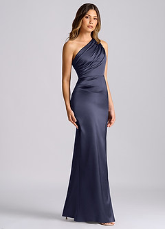 Azazie Akilah Brudtärnklänningar Klänning av Sjöjungfru i Stretch Satin One-shoulder Stormig image3