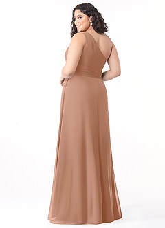 Azazie Dallas Bridesmaid Dresses Champagne Rose A-Line One Shoulder Chiffon Dress image7