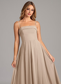 Azazie Lucienne Bridesmaid Dresses Taupe A-Line Strapless Chiffon Convertible Dress image7