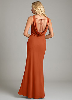 Azazie Rylina Bridesmaid Dresses Burnt Orange Mermaid Pleated Chiffon Dress image6
