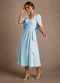 Azazie Forums Suknie dla Matki Panny Młodej Linia A Koronka Sznurówka Długość herbaty Sukienka image3