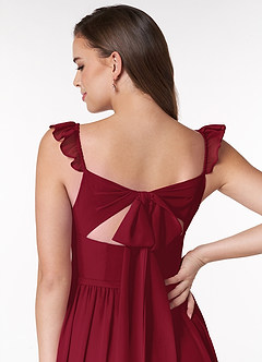 Azazie Metz Bridesmaid Dresses Burgundy A-Line Sweetheart Ruched Chiffon Dress image6