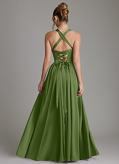Azazie Francis Brudtärnklänningar Klä av A-Linje i Stretch Satin Korsett Enbärsgrön image2