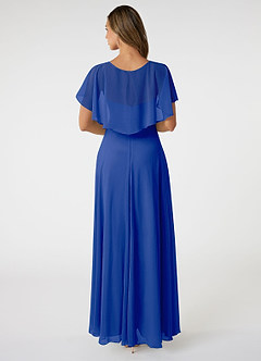 Azazie Jamie Bridesmaid Dresses Royal Blue A-Line Chiffon Dress image2