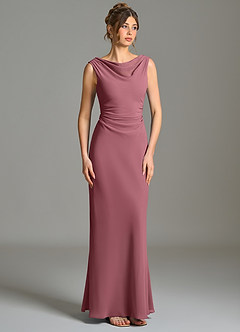 Azazie Kieryn Brautjungfernkleider Meerjungfrau-Linie Plissee Chiffon Kleid Wüstenrose image5
