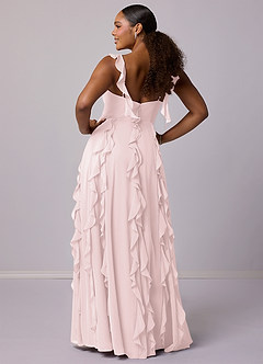 Barbie ♥ Azazie Bridesmaid Dresses Blushing Pink A-Line with Pockets Chiffon Dress image8