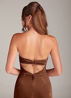 Azazie Leonis Robes de demoiselle d'honneur Robe Sirène en velours Sans bretelles Ombre image2