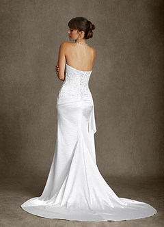 Azazie Angel Wedding Dresses Diamond White Mermaid Strapless Charmeuse Dress image8