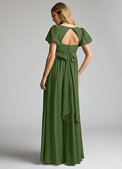 Azazie Madisynn Maternity Bridesmaid Dresses Bow Chiffon Floor-Length Dress image2
