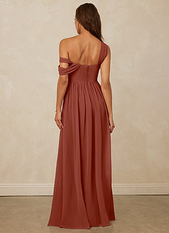 Christian Siriano Bridal for Azazie 1014 Bridesmaid Dresses Auburn A-Line Off the Shoulder Chiffon Dress image3