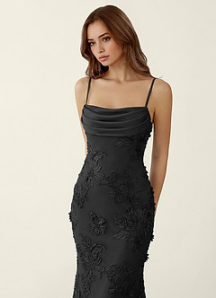 Bellatrix Schwarz 3D-Blumen-Korsett-Meerjungfrauen-Schnürung am Rücken, Ballkleid image5