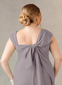 Azazie Ellen Final Sale Dusk Sheath Side Slit Stretch Crepe Dress image11