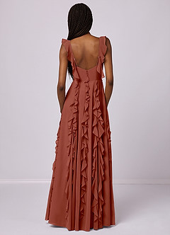 Barbie ♥ Azazie Bridesmaid Dresses Auburn A-Line with Pockets Chiffon Dress image6