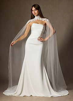 front Cape en tulle et dentelle brodée