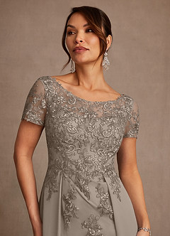 Azazie Alva vestidos de madre de la novia Vestido de Gris Pardo de Encaje de Corte en A image6