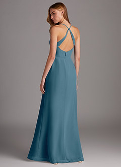 Azazie Manila Bridesmaid Dresses Bermuda Sheath V-Neck Chiffon Dress image2