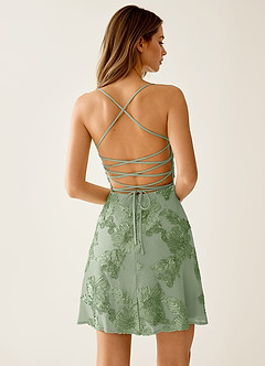 Lysandra Sage Stretch 3D Flowers Corset Mini Dress image8