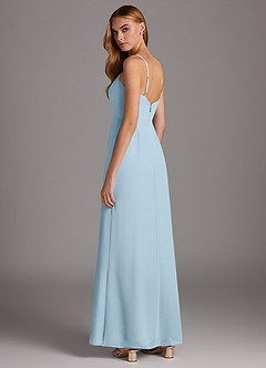 Azazie Tayla Bridesmaid Dresses Sky Blue Sheath Square Neckline Chiffon Dress image2