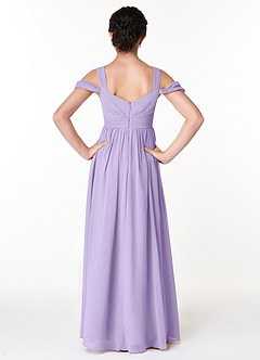 Azazie Lianne Junior Lilac A-Line Off the Shoulder Chiffon Dress image2