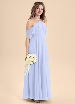 Azazie Tessabelle Junior Jurk van Chiffon met A-Lijn Off the Shoulder Lavendel image5