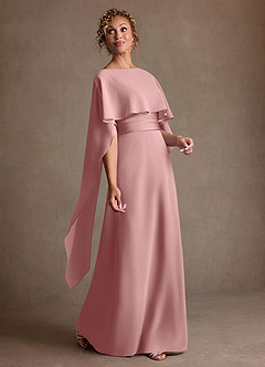 Azazie Marilla Mère de la mariée Robes Robe Trapèze en Mousseline de soie Plissé Rose Poussiéreuse image2