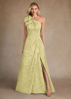 Azazie Easton Mère de la mariée Robes Robe Princesse en Blumen-Burnout Ue épaule Sorbet Citron image1