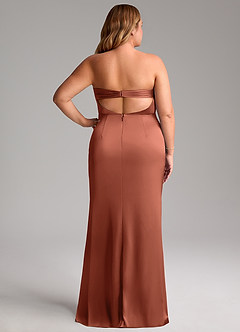 Azazie Leonis Bridesmaid Dresses Clay Mermaid Pleated Stretch Satin Convertible Dress image11