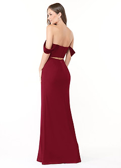 Azazie Lynnie Bridesmaid Dresses Burgundy Mermaid Off the Shoulder Chiffon Convertible Dress image4
