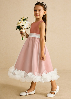 Azazie Stardust vestidos de niña de las flores Vestido de Mai Tai de Organza de Corte En A con Sin mangas image3