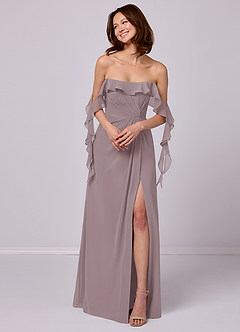 Barbie ♥ Azazie Bridesmaid Dresses Dusk A-Line Off the Shoulder Chiffon Convertible Dress image4
