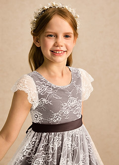 Azazie Maisie Flower Girl Klänningar Klänning A-linje i Spets image7