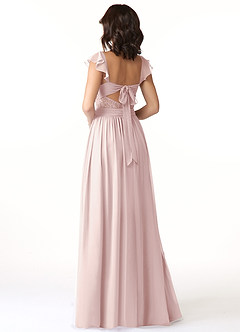 Azazie Lissa Bridesmaid Dresses Blushing Pink A-Line Lace Chiffon Dress image5