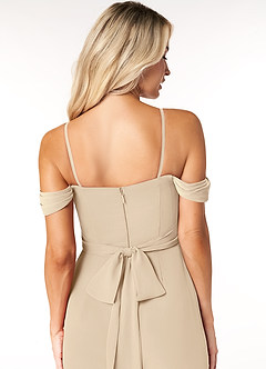 Azazie Joretta Bridesmaid Dresses Champagne A-Line Sweetheart Neckline Chiffon Convertible Dress image3