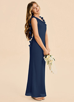 Azazie Sia Junior Dark Navy Sheath Chiffon Dress image1