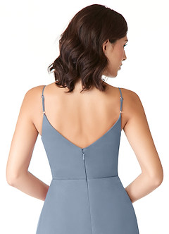Azazie Evalin Bridesmaid Dresses Twilight A-Line V-Neck Pleated Mesh Dress image6